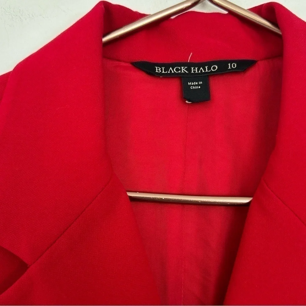 Black Halo Dress Womens 10 Rio Blazer Mini Sleeveless Red - Picture 4 of 5